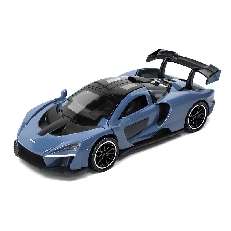 FLYKIRIN 132 McLaren Senna Fast Furious Inspired Diecast Cars Toy Cars with Light Sound and Pull Back Feature Birthday Gifts for Boys and Boyfriends Blue - Image 3