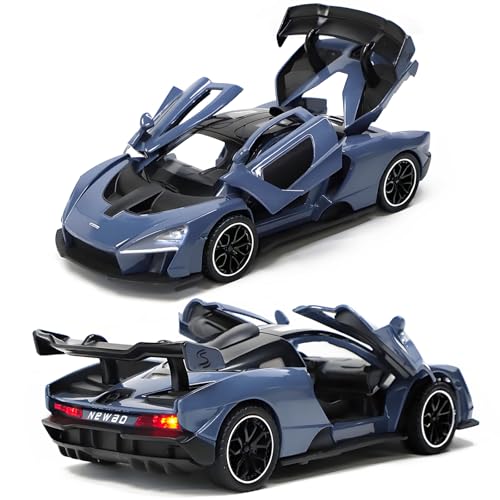 FLYKIRIN 132 McLaren Senna Fast Furious Inspired Diecast Cars Toy Cars with Light Sound and Pull Back Feature Birthday Gifts for Boys and Boyfriends Blue - Image 5