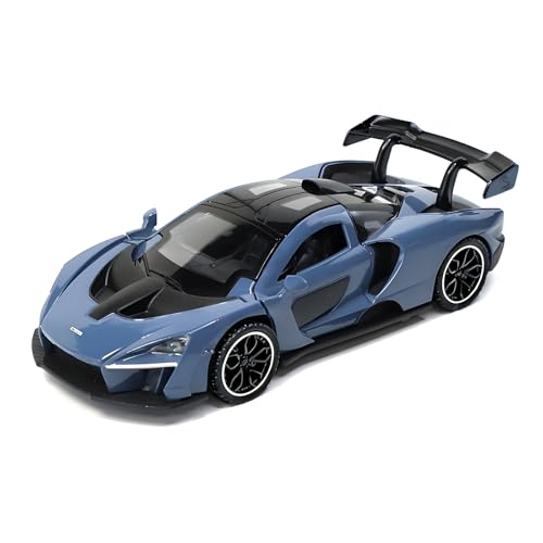 FLYKIRIN 132 McLaren Senna Fast Furious Inspired Diecast Cars Toy Cars with Light Sound and Pull Back Feature Birthday Gifts for Boys and Boyfriends Blue - Image 1