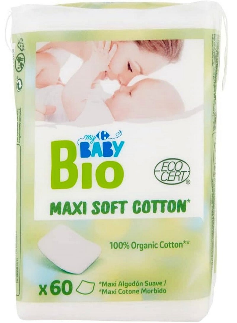 ماي بيبي فوط صحية ماكسي ناعمة من القطن العضوي بنسبة 100% - عبوة من 60 قطعة
