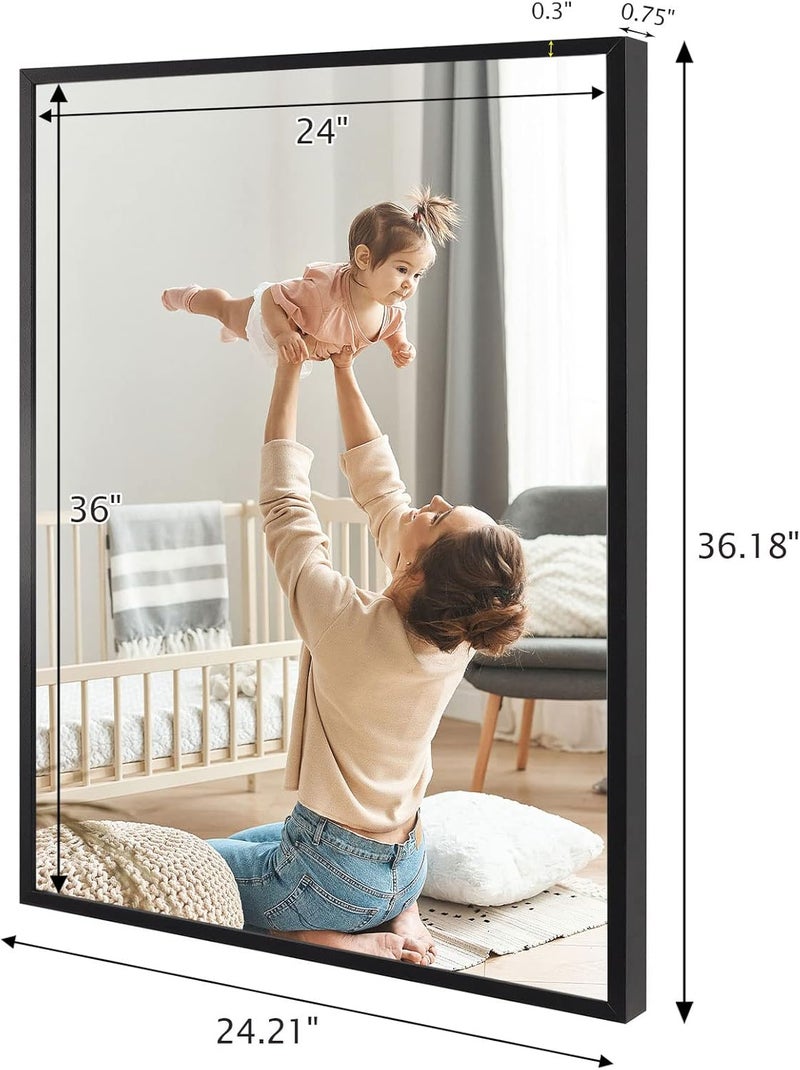 Podronale 24x36 Snap Frame Black Poster Frames Set of 2 Front-loading Frame Metal Click Frame,Coating Aluminum Profile with High Definition Plexiglass - Image 2