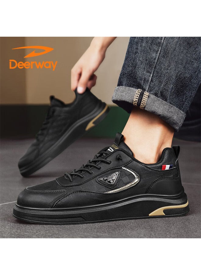 Deerway Men's Shoes  Autumn Winter Casual British Style Fashion Sneakers Black Size 41 - Image 3