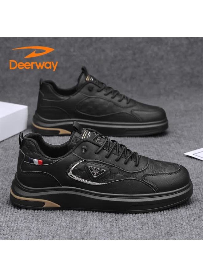 Deerway Men's Shoes  Autumn Winter Casual British Style Fashion Sneakers Black Size 41 - Image 4