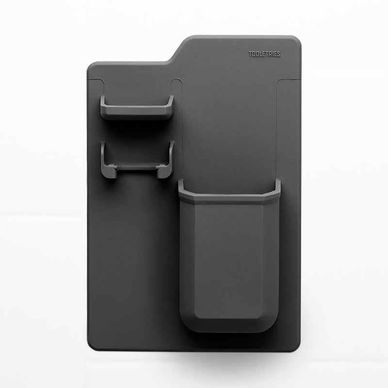 TOOLETRIES The Harvey Toothbrush & Razor Holder - Silicone Shower Organizer, Toiletries & Toothbrush Holder for Shower, Bathroom Accessory - Silicone-Grip Technology, Removable & Reusable - Charcoal - Image 2