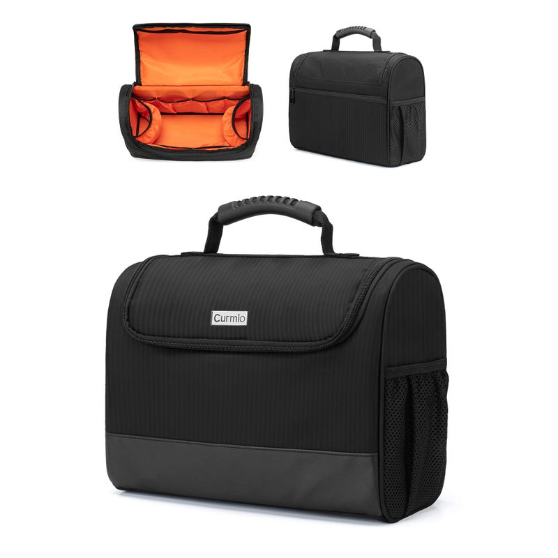 CURMIO CURMIO Bartender Kit Bag Portable Travel Carrying Bag with Rubber Handle for Bar Tools Set for Home Indoor Outdoor Patio Party Black 