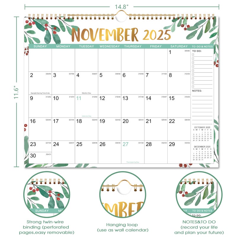 Coboll 2025-2026 Calendar - 2025-2026 Wall Calendar with 18 Months from Jul. 2025 to Dec. 2026, 11.5" x 15", Wall Calendar 2025-2026 Perfect for Office & Home - Image 3