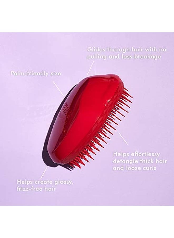 TANGLE TEEZER - ; The Thick And Curly Detangling Hairbrush For Wet & Dry Hair ; Thick Curly Textured Hair ; Salsa Red - Image 1