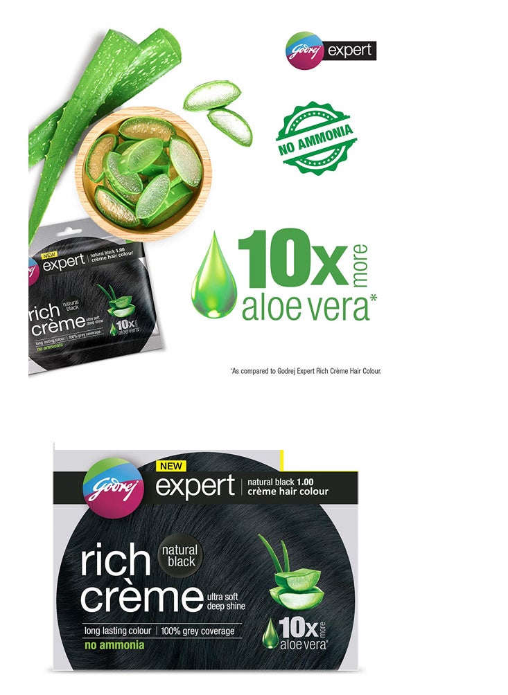 جودريج ظل لون الشعر Expert Rich Crème ، أسود طبيعي ، عبوة من 5 قطع ، 20 جم + 20 مل × 5 