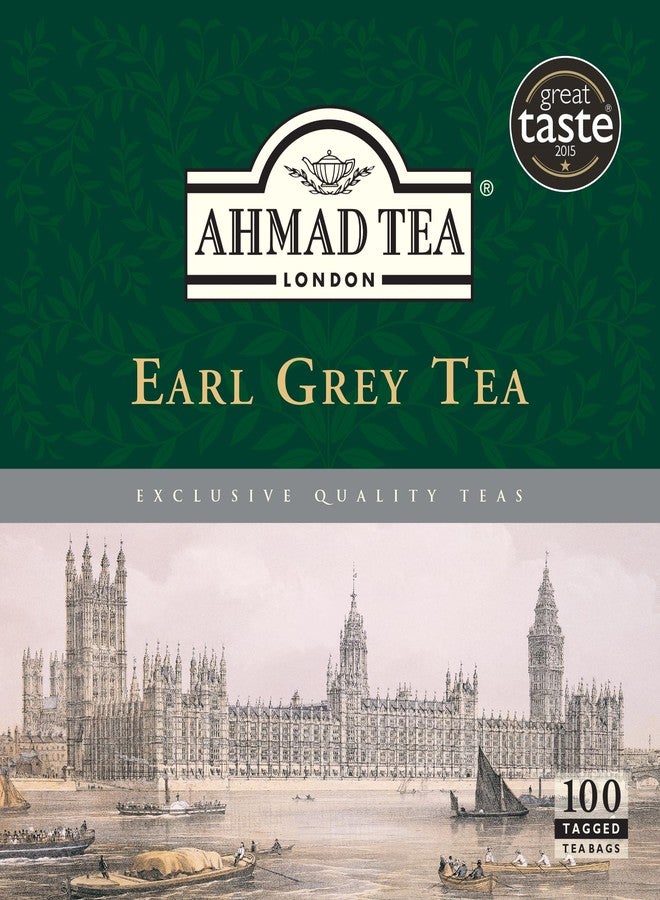 Ahmad Tea Earl Grey Tea, Tagged Teabags without envelopes, 100 Count - Image 1