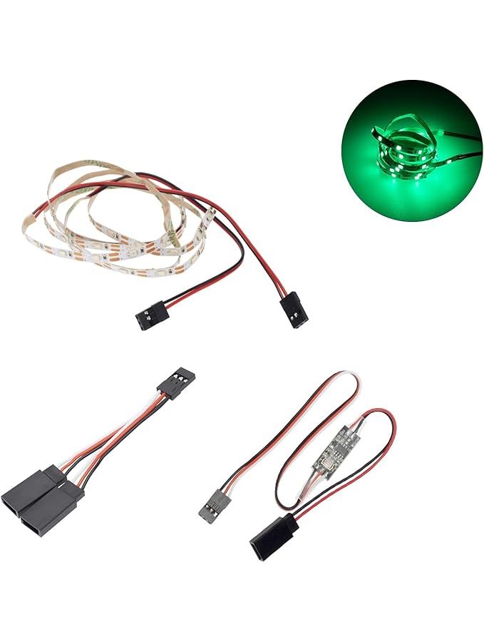 5 8V RC Fixed Wing Airplane Flying Wing Plane Remote Control LED Strip Light Green - Image 1