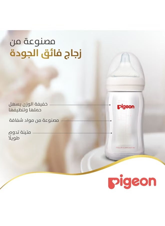 pigeon Softouch Peristaltic Plus Glass Bottle 240Ml Wide Neck Glass - Image 4