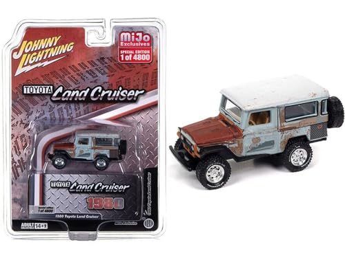 Johnny Lightning 1980 Toyota Land Cruiser Gray and Red Primer Weathered Limited Edition to 4800 Pieces Worldwide 164 Diecast Model Car by Johnny Lightning - Image 1