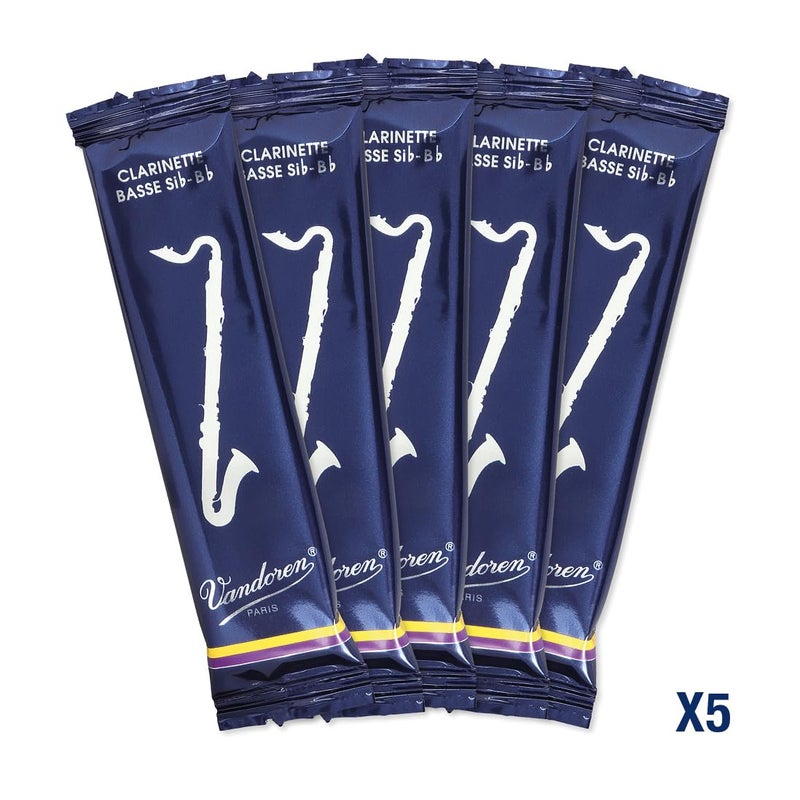 Vandoren CR122 Bass Clarinet Traditional Reeds Strength 2; Box of 5 - Image 3
