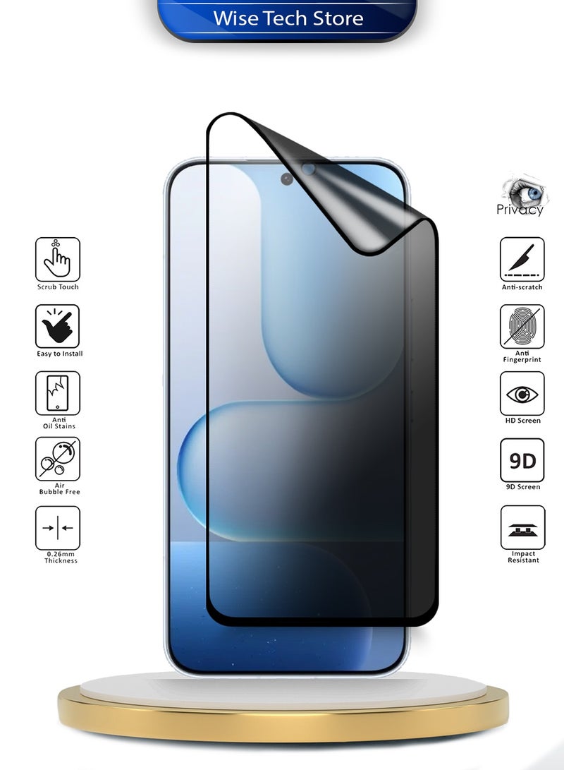 دبليو تيك واقي شاشة فائق مرونة لهاتف Honor 500 Pro 5G 2025 بتقنية النانو السيراميكي، حماية كاملة بالغراء الكامل، تغطية كاملة، مطفي (MSCNMP) - شفاف/أسود - Image 2