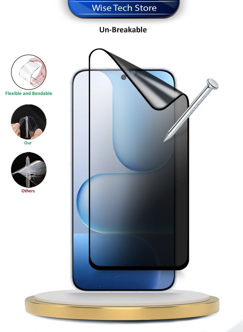 دبليو تيك واقي شاشة فائق مرونة لهاتف Honor 500 Pro 5G 2025 بتقنية النانو السيراميكي، حماية كاملة بالغراء الكامل، تغطية كاملة، مطفي (MSCNMP) - شفاف/أسود - Image 3