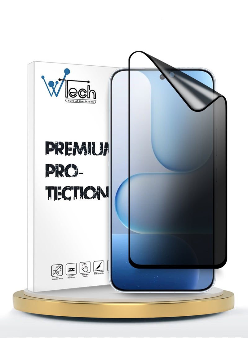 دبليو تيك واقي شاشة فائق مرونة لهاتف Honor 500 Pro 5G 2025 بتقنية النانو السيراميكي، حماية كاملة بالغراء الكامل، تغطية كاملة، مطفي (MSCNMP) - شفاف/أسود - Image 1