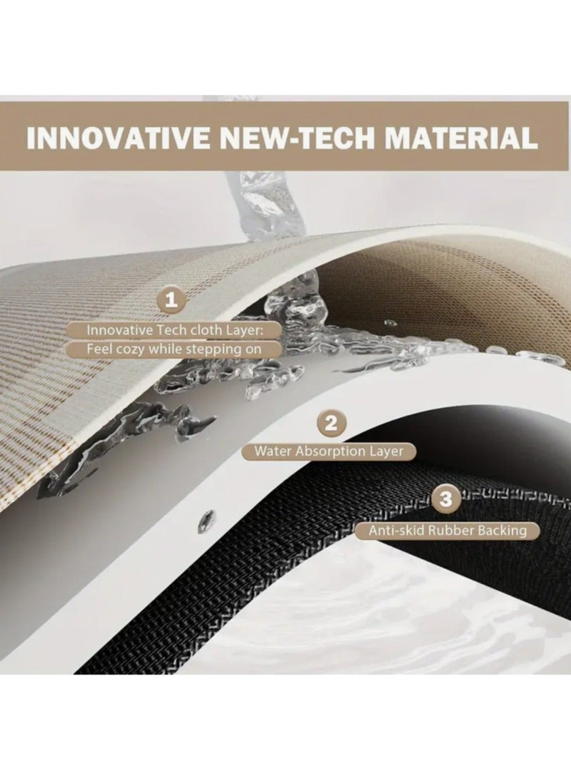 2 PCS Kitchen Rug Mat, Water Absorbent and Quick Drying Kitchen Rugs, Non-slip Kitchen Carpets (40 * 60+40 * 120 cm) - Image 4