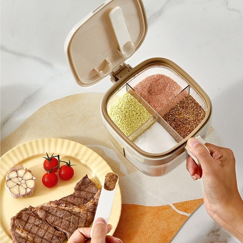 Seasoning Box Kitchen Use Salt Jar Multi Compartment Container Storage - Image 2