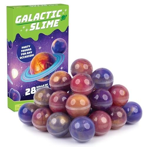 Peaceable Kingdom 28 Party Favors for Kids Fun Gift for Birthday Classroom Prizes Pinata and Goodie Bag Stuffers Galactic Slime Balls - Image 1