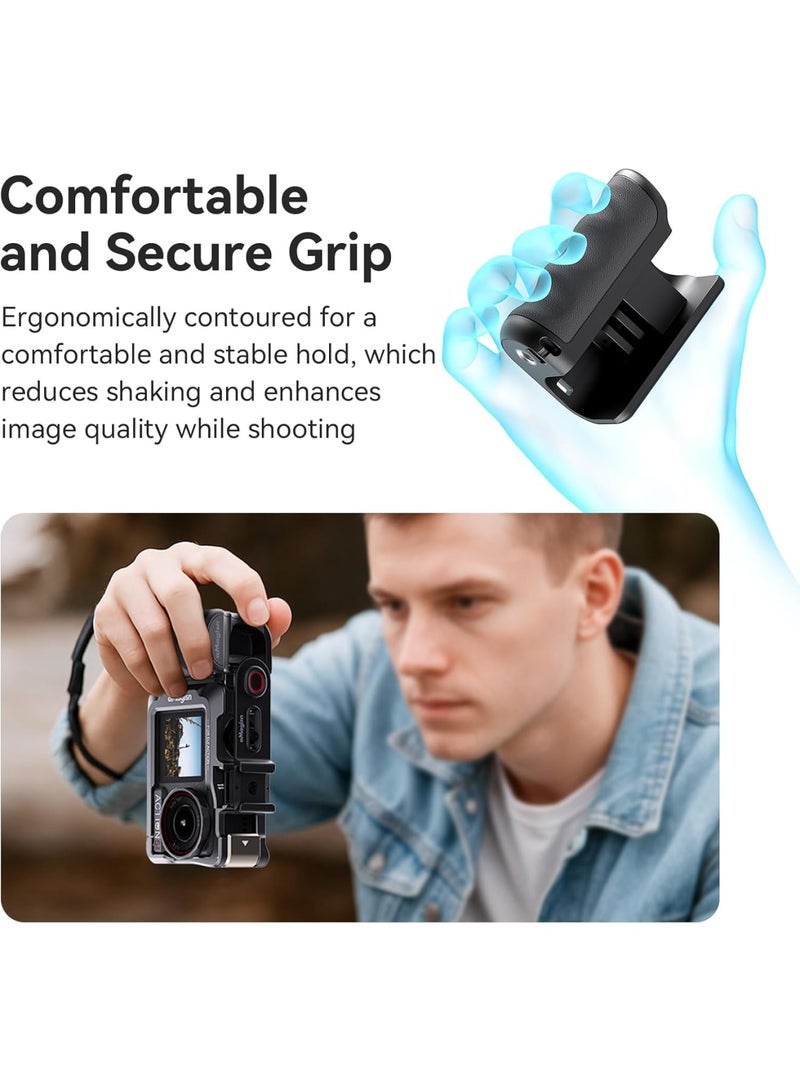 Barakah Camera Grip Holder with Shutter Button For Insta360 Ace Pro2/Ace Pro,Extension Bracket Compatible Action 5 Pro/4 and Hero 13 12 11 10 9,Stabilizing Handheld Mount for Vlogging & Action Filming(Black) - Image 5