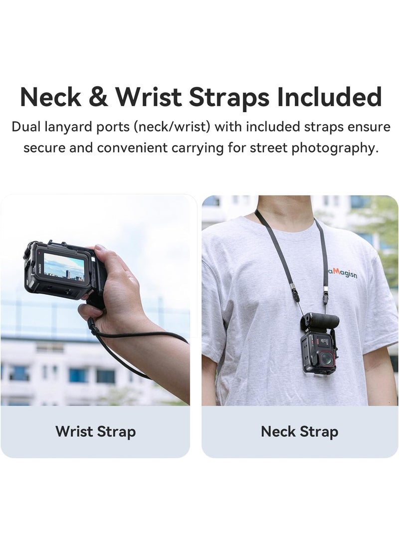 Barakah Camera Grip Holder with Shutter Button For Insta360 Ace Pro2/Ace Pro,Extension Bracket Compatible Action 5 Pro/4 and Hero 13 12 11 10 9,Stabilizing Handheld Mount for Vlogging & Action Filming(Black) - Image 2