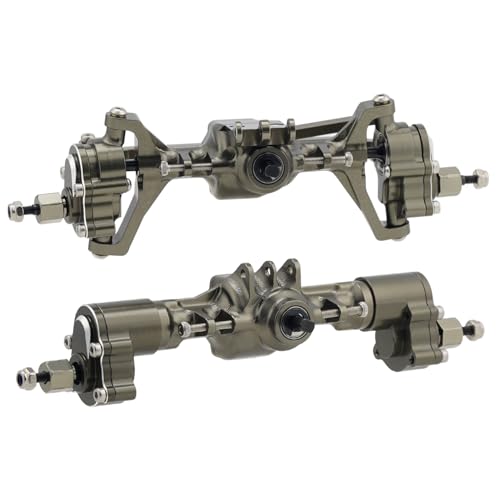 DJX CNC Aluminum RC Front Rear Portal Axles Set 4mm Extended Complete Axles for 118 RC Rock Crawler Redcat Ascent18 Upgrades PartsGunmetal - Image 5
