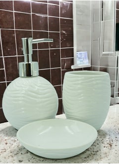 3 Pieces Bathroom Accessories Set Toothbrush Holder Lotion Liquid Soap Dispenser & Tray White 17x23x10.5cm - pzsku/ZAF64BC7F604CC740C301Z/45/_/1712137405/0ccb147d-3f4f-47b0-8d60-bdb3b43e0107