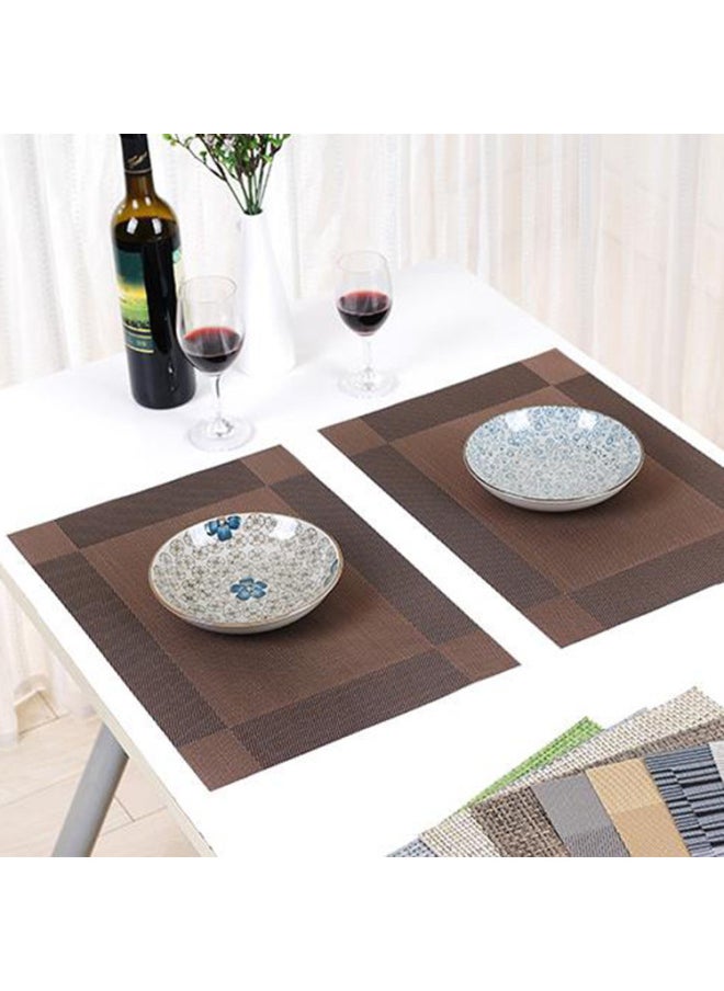 Generic - European Style PVC Placemat Diagonal Double Color Non-Slip Heat-Resistant Dining Table Insulation Bowl Plate Mat Western Food Insulation Mat Coaster-Color:Champagne Light Coffee Diagonal# C1D87#-Specifications:It Is Recommended To 300 A Box Multiple Order. - Image 1