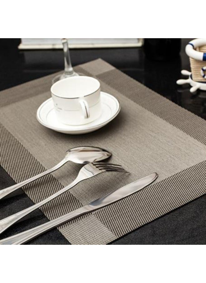 Generic - European Style PVC Placemat Diagonal Double Color Non-Slip Heat-Resistant Dining Table Insulation Bowl Plate Mat Western Food Insulation Mat Coaster-Color:Champagne Light Coffee Diagonal# C1D87#-Specifications:It Is Recommended To 300 A Box Multiple Order. - Image 1