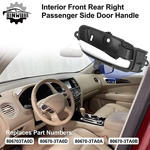 BINWUHI Interior Door Handle Front Rear Right Passenger Side Compatible with Nissan Altima Pathfinder Door Handle 2013-2017, Titan 2015 2017, Titan XD 2016-2017, Murano 2015-2017 Replace 80670-3TA0D - Image 5