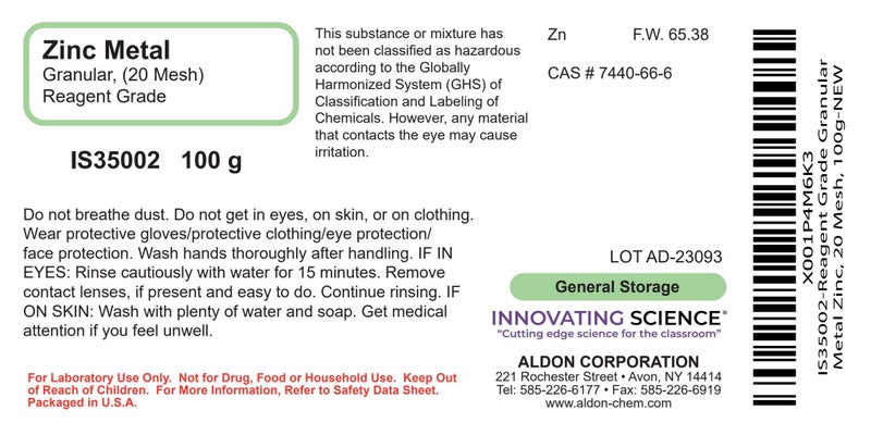 ALDON Reagent Grade Granular Metal Zinc, 20 Mesh, 100g - The Curated Chemical Collection - Image 2