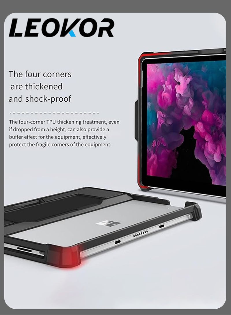 ليوكور حافظة كمبيوتر لوحي لجهاز Microsoft Surface Pro 9 مع حزام كتف وحامل قلم، متينة ومقاومة للصدمات ومقاومة للسقوط (أسود) - Image 3