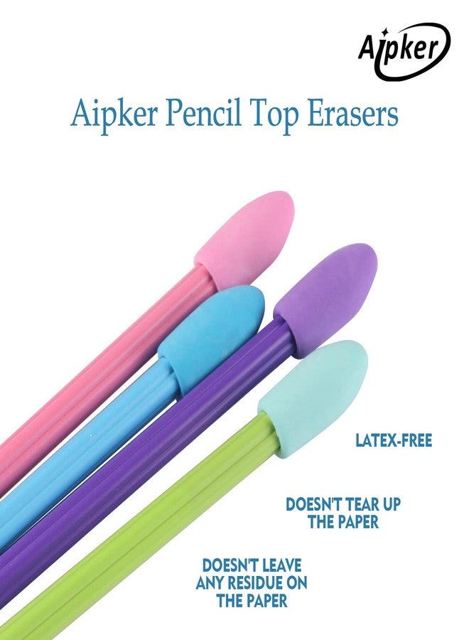 Aipker Pencil Erasers, Pencil Eraser Toppers, Cap Erasers, Pencil Top Erasers for Kids, Pencil Top Erasers Bulk (80Pcs/Box) - Image 2