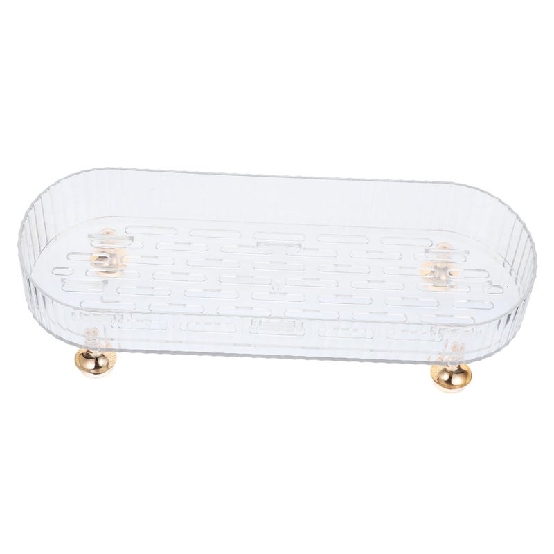 Self Draining Toiletries Tray Bathroom Organizer Transparent 30X10 8X6 3CM For Soaps Toothbrushes Countertop Storage - Image 2