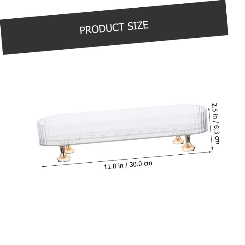 Self Draining Toiletries Tray Bathroom Organizer Transparent 30X10 8X6 3CM For Soaps Toothbrushes Countertop Storage - Image 4