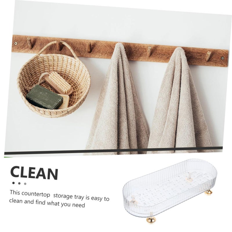 Self Draining Toiletries Tray Bathroom Organizer Transparent 30X10 8X6 3CM For Soaps Toothbrushes Countertop Storage - Image 5