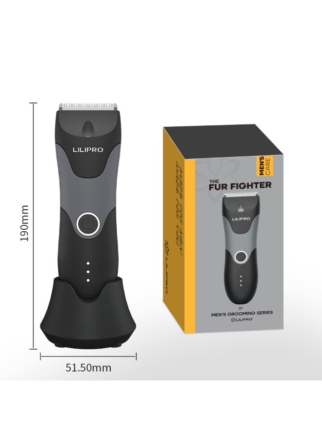ليليبرو ماكينة حلاقة شعر الجسم والعانة المقاومة للماء LILIPRO B7 - ماكينة حلاقة كهربائية قابلة لإعادة الشحن للرجال - واقي قابل للتعديل بخمسة أطوال، وإضاءة LED، وشحن من النوع C - Image 2
