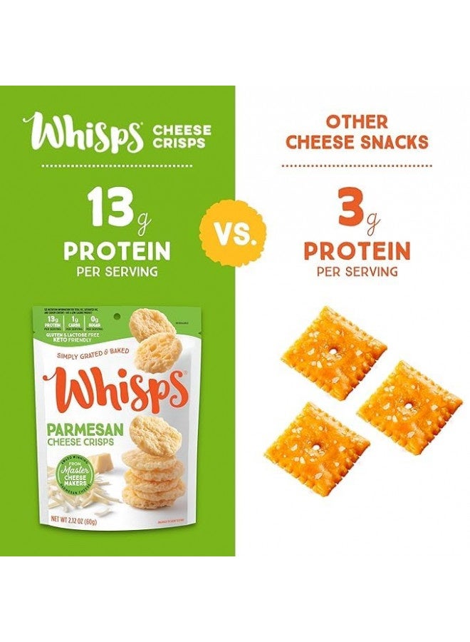 Whisps Cheese Crisps Parmesan Cheese | Protein Chips | Healthy Snacks | Protein Snacks, Gluten Free, High Protein, Low Carb Keto Food (2.12 Oz, 3 Pack) - Image 1