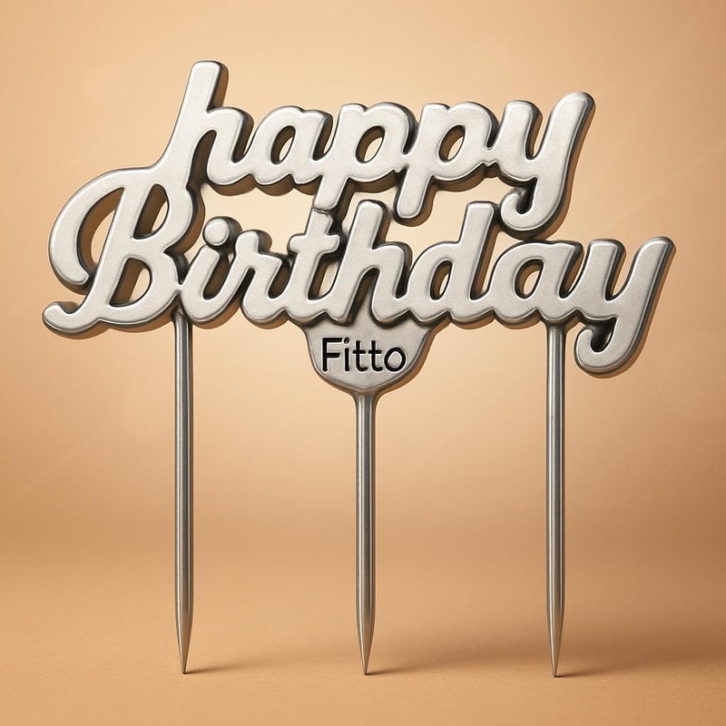 Fitto 1Pc Happy Birthday Letter Cake Candle - Silver, Cake Decoration, Birthday Cake Topper - Image 3