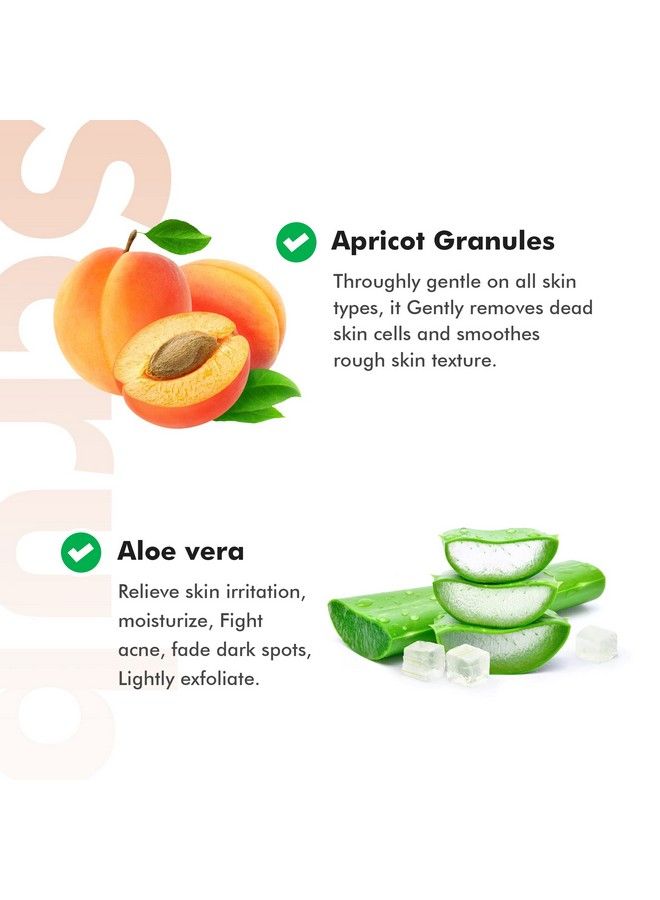 Raw Essentials Scrub Exfoliating Face Scrub 100G Apricot Granules With Natural Aloevera Liquid & Menthol Cooling - Image 3