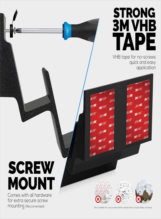 BRAINWAVZ Dual Gaming Keyboard Stand for Wall Mounting - Adhesive or Screw Mount Installation - Stylish and Space Saving Solution for Gamers, Home & Office (KBW03) - Image 4