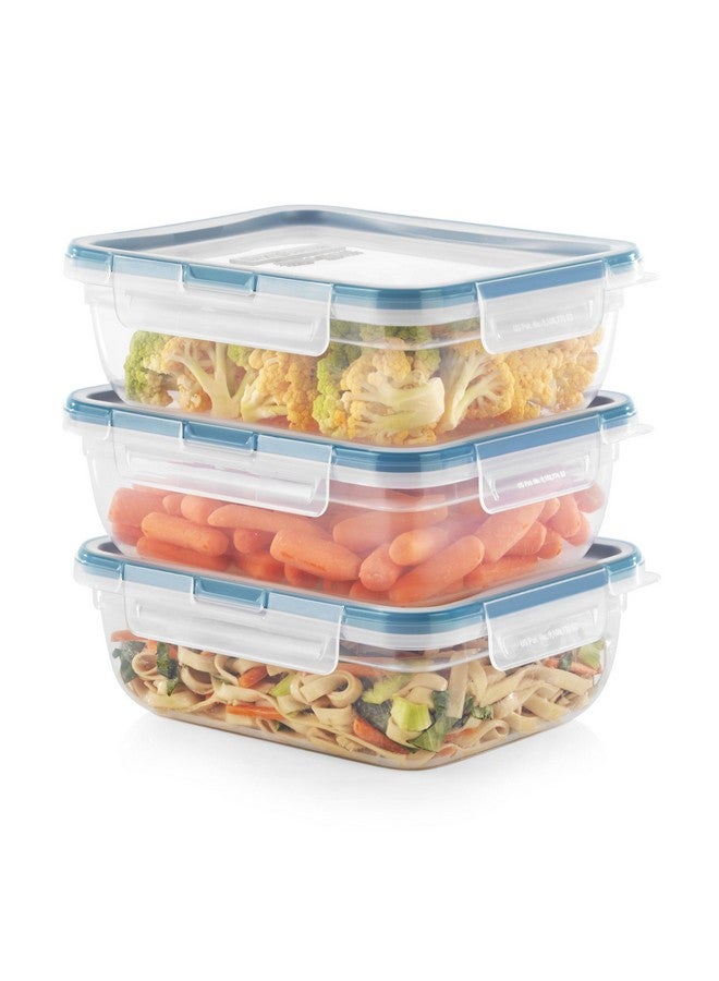Snapware Total Solution 3-Pack (8.5-Cup) Plastic Food Storage Containers Set, Leakproof & Airtight Locking Lids Rectangular Tupperware, Non-Toxic BPA-Free Lids, Microwave Dishwasher Freezer Safe - Image 1