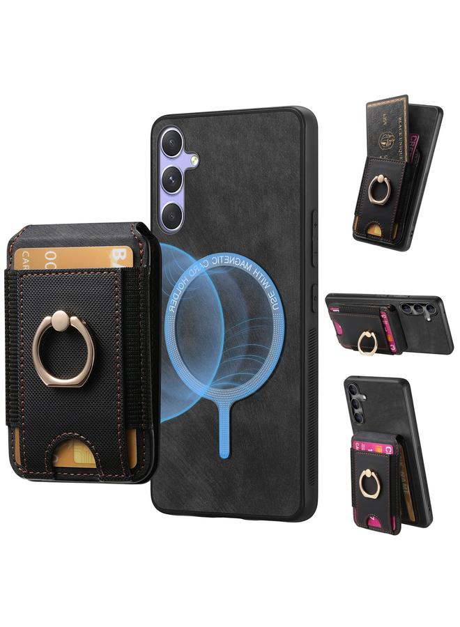 S-TOP Case For Samsung Galaxy A24 Retro Splitable Magnetic Stand Card Bag Leather Phone Case - Image 1