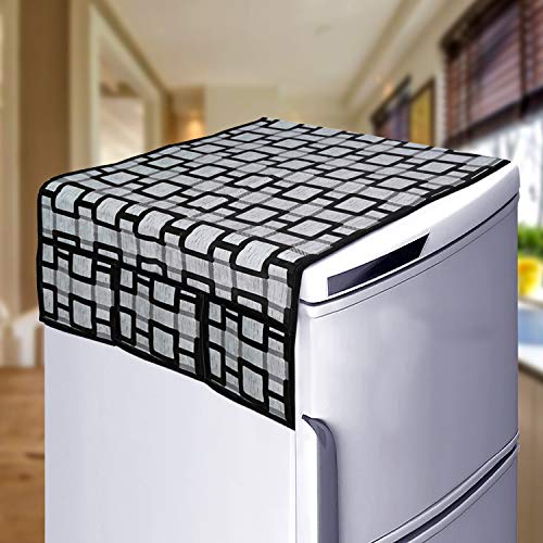 KANUSHI Industries® 1Pc Fridge Cover for Top with 6 Utility Pockets + 4 Fridge Mats (FRI-NW-01+M-15-04) - Image 2
