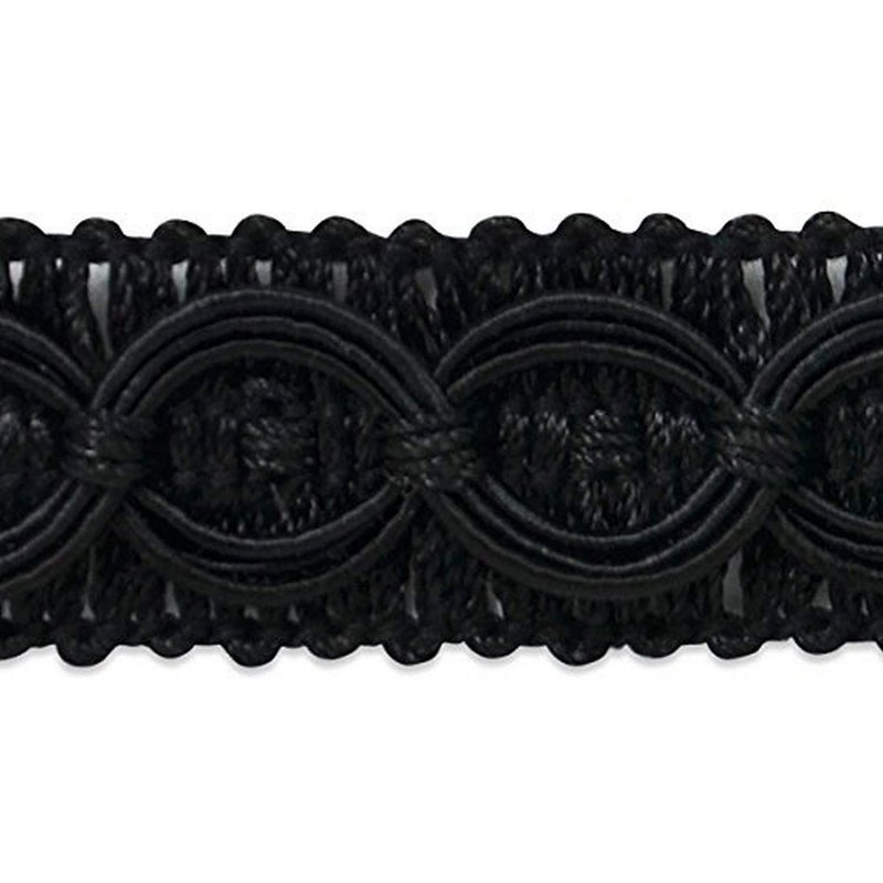 Trims by The Yard Collette Woven Circle Braid Trim 34Inch Versatile Trim for Sewing Washable Decorative Trim for Costumes Ornaments Home Decor 20Yard Cut Black