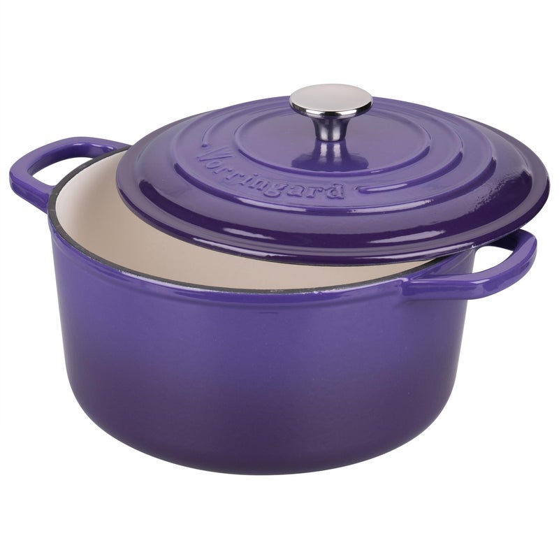 VORRINGARD Enameled Cast Iron Dutch Oven Pot with Lid, for Sourdough Bread Baking, Round Dutch Ovens, 4.5 Quart, Purple - Image 4