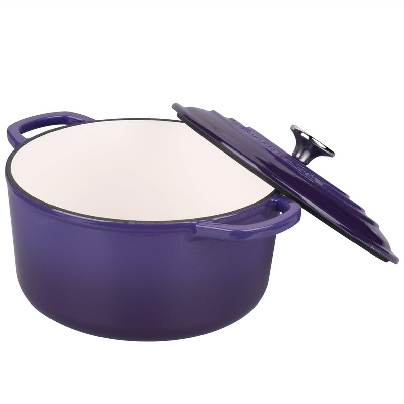 VORRINGARD Enameled Cast Iron Dutch Oven Pot with Lid, for Sourdough Bread Baking, Round Dutch Ovens, 4.5 Quart, Purple - Image 5