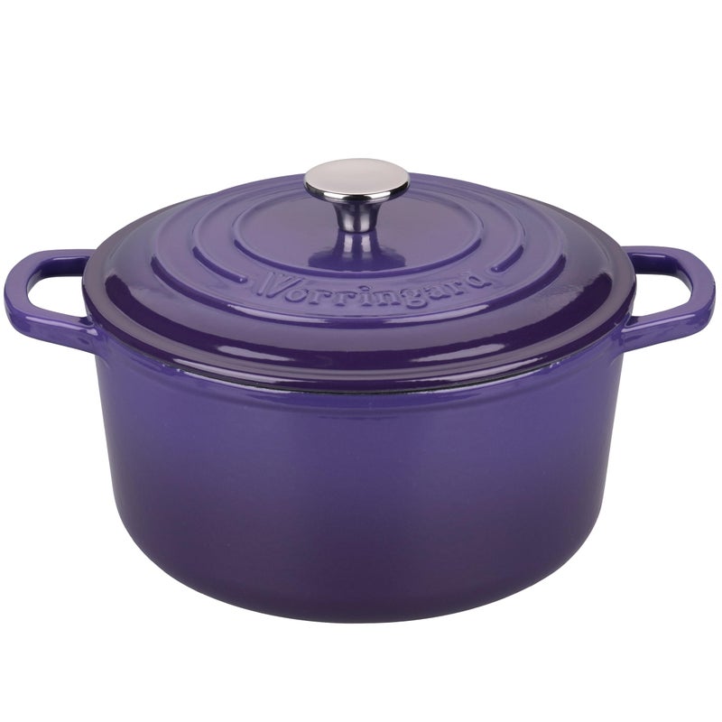 VORRINGARD Enameled Cast Iron Dutch Oven Pot with Lid, for Sourdough Bread Baking, Round Dutch Ovens, 4.5 Quart, Purple - Image 1
