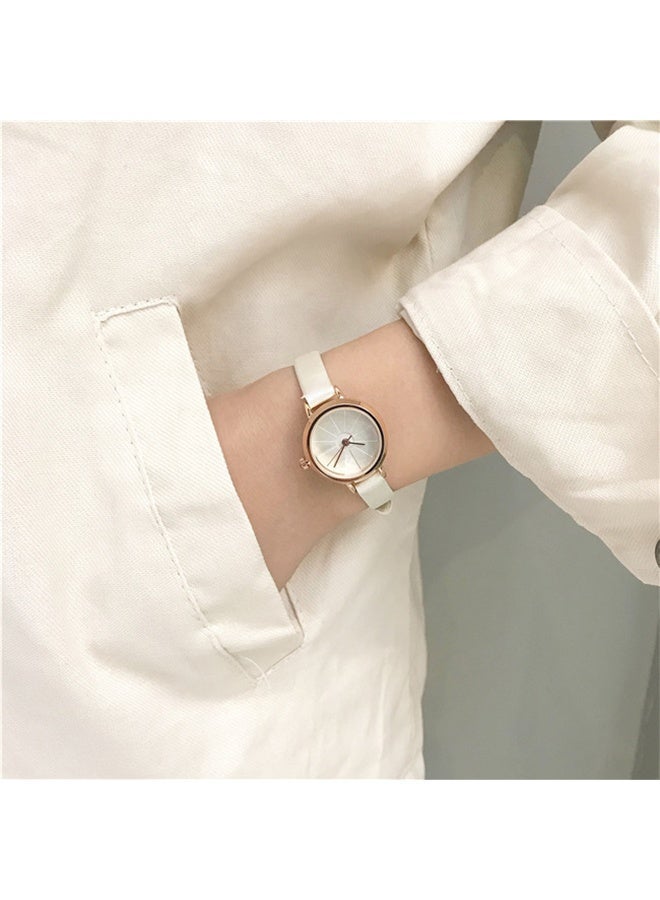 DUNISO Fashion  Ladies Wrist watch with White Dial, Adjustable Soft Strap (White) - Image 2