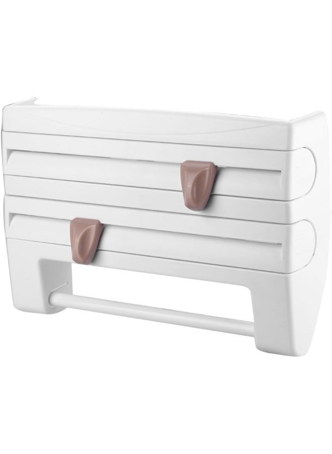 silvercnc - Paper Towel Holder, Wall-Mount Sauce Bottle Storage Rack Paper Towel Holder Preservative Film Dispenser(#1) - Image 1